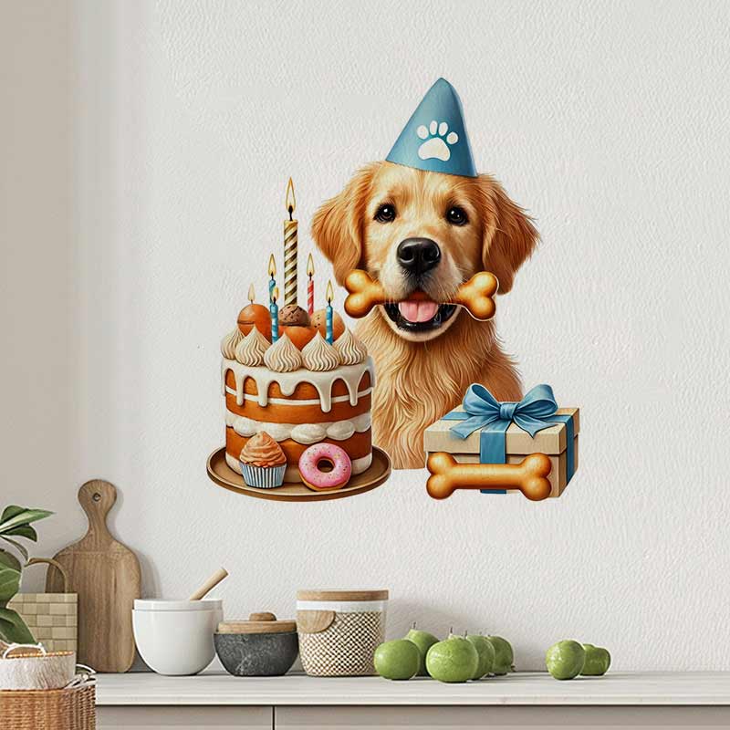 Buon compleanno Golden Retriev - Pvc Panel Background recensione e prezzo